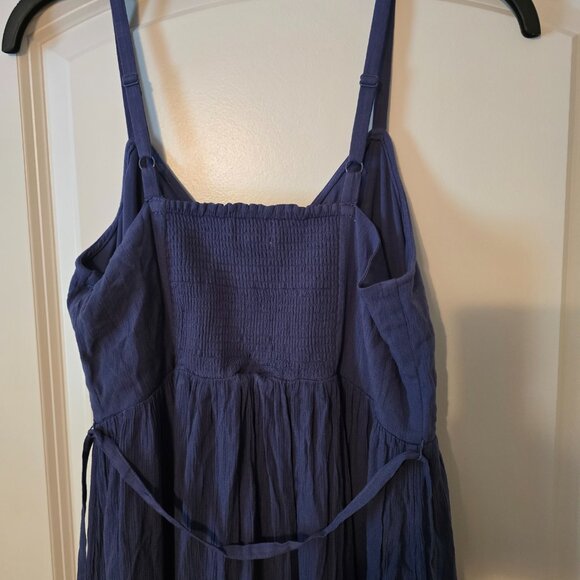 Motherhood Maternity Blue Sleeveless Tank Maxi Dress Small Flowy Button Gauze S - Picture 13 of 16